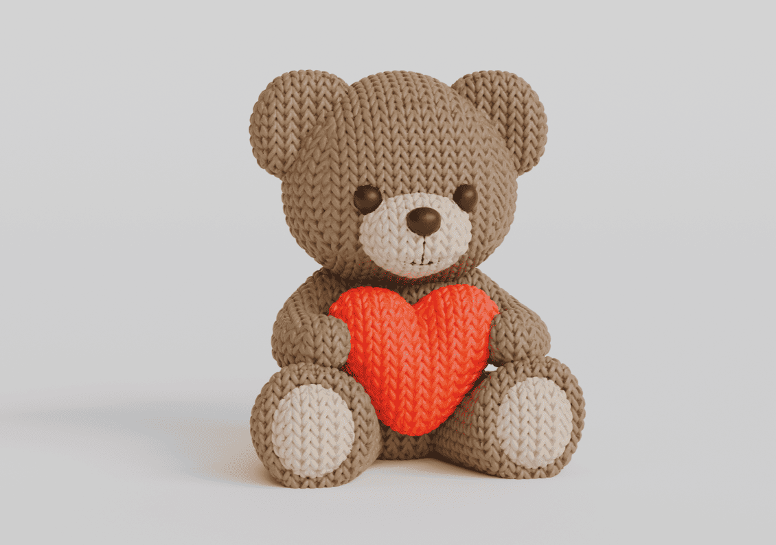 3d printed gifts_4_knitted teddy bear
